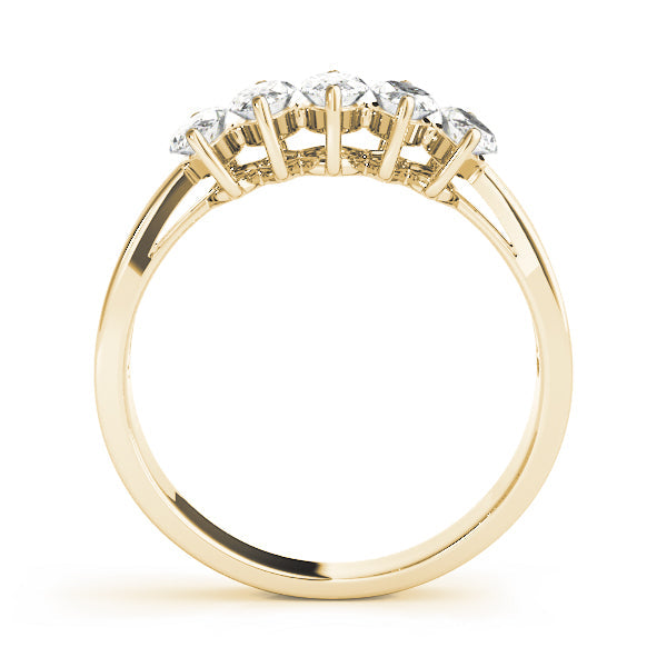 Fancy Marquise Half Eternity Ring in Gold & Platinum