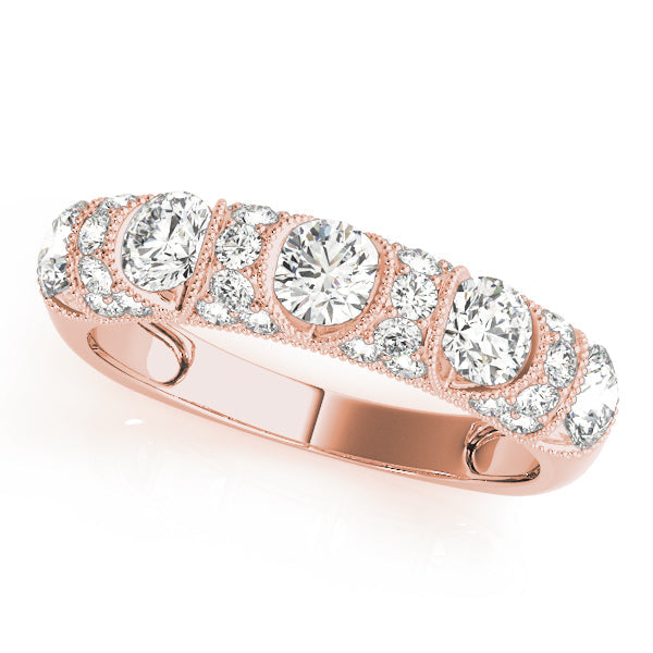 Vintage-Inspired Half Eternity Ring in Gold & Platinum