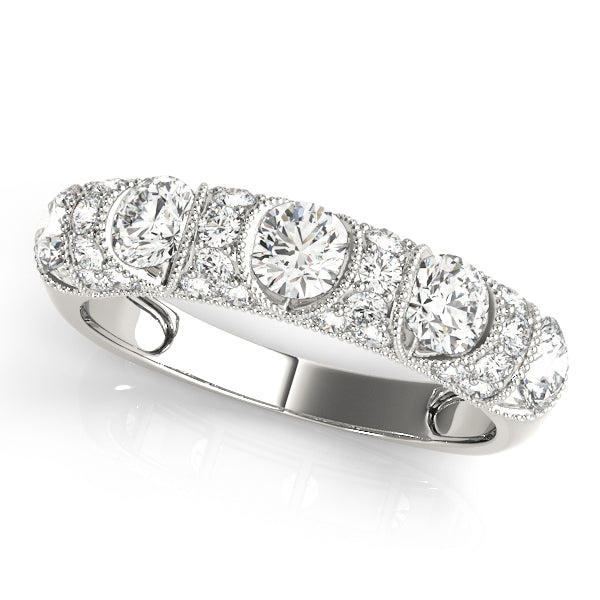Vintage-Inspired Half Eternity Ring in Gold & Platinum