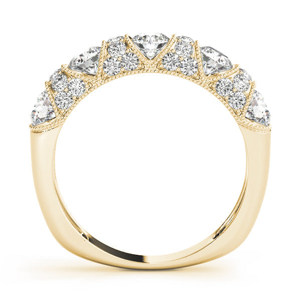 Vintage-Inspired Half Eternity Ring in Gold & Platinum