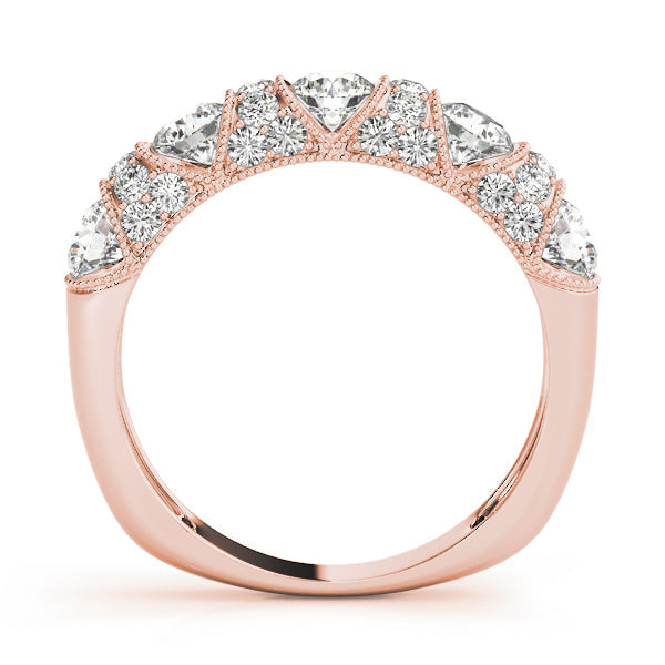 Vintage-Inspired Half Eternity Ring in Gold & Platinum