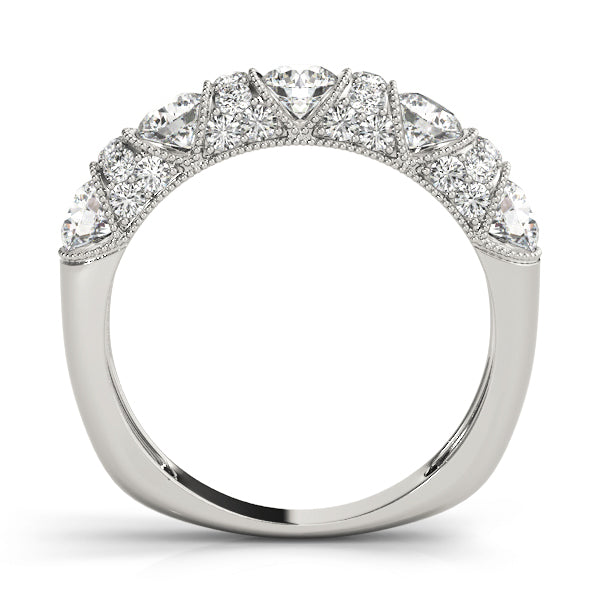 Vintage-Inspired Half Eternity Ring in Gold & Platinum