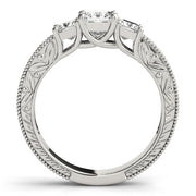 Vintage Princess Diamond Trilogy Ring in 10K/14K gold and platinum with certified lab-grown or natural diamonds