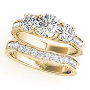 Prong in Channel Filigree Milgrain Curved Half Eternity Ring