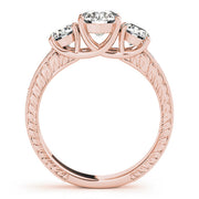 Prong in Channel Filigree Milgrain Curved Half Eternity Ring