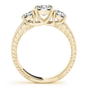Prong in Channel Filigree Milgrain Curved Half Eternity Ring