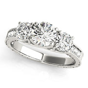 Prong in Channel Filigree Milgrain Curved Half Eternity Ring