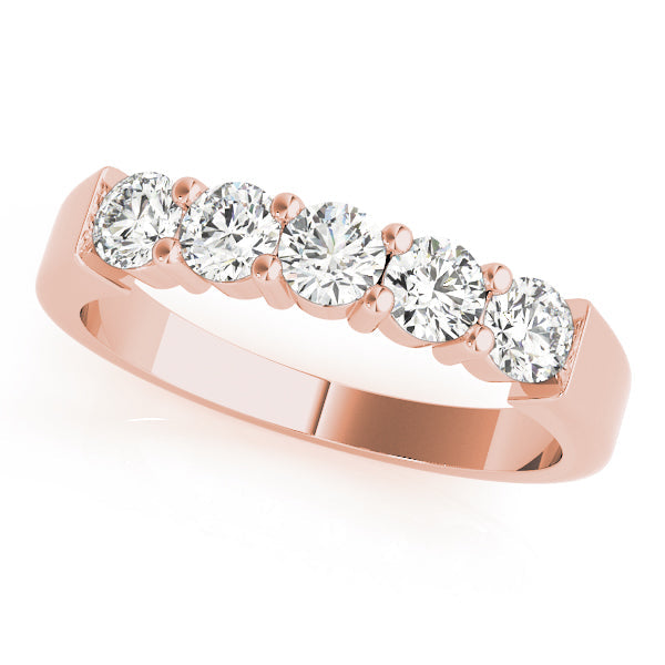 Shared Prong Half Eternity Ring in Gold & Platinum