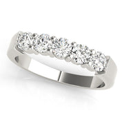 Shared Prong Half Eternity Ring in Gold & Platinum