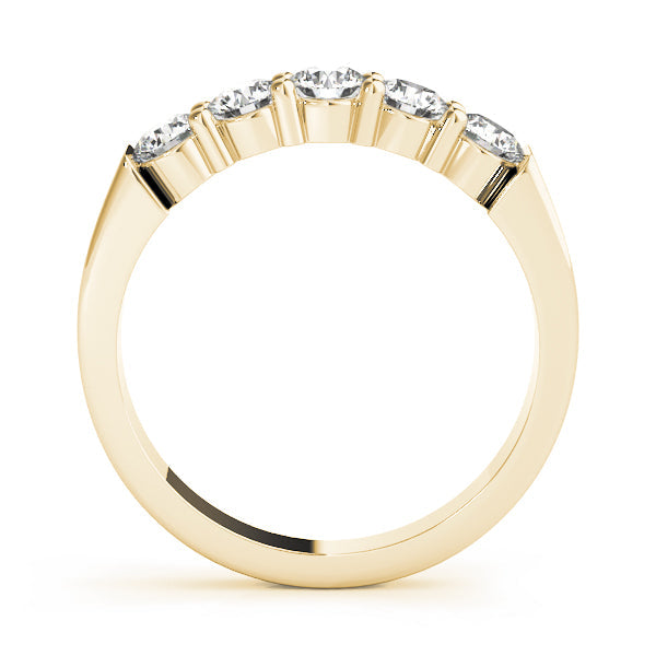 Shared Prong Half Eternity Ring in Gold & Platinum