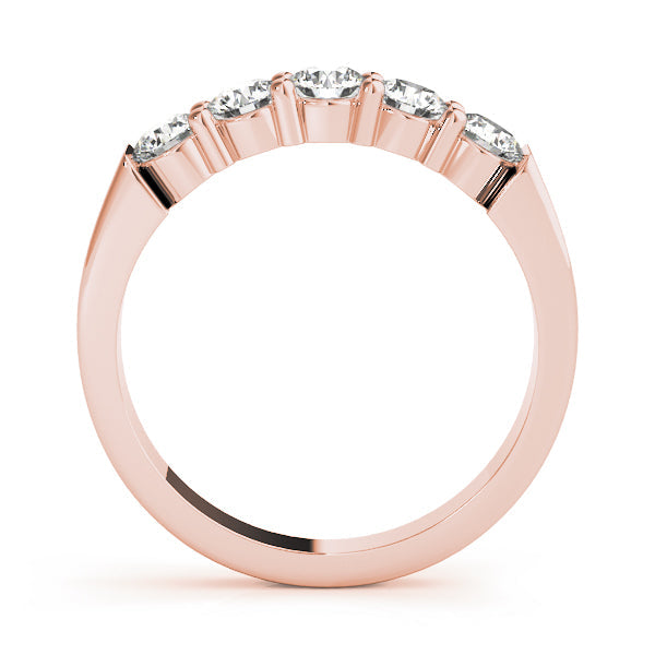 Shared Prong Half Eternity Ring in Gold & Platinum
