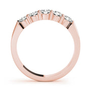 Shared Prong Half Eternity Ring in Gold & Platinum