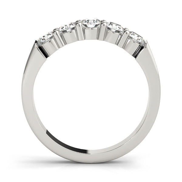 Shared Prong Half Eternity Ring in Gold & Platinum