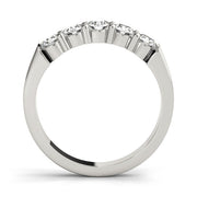 Shared Prong Half Eternity Ring in Gold & Platinum