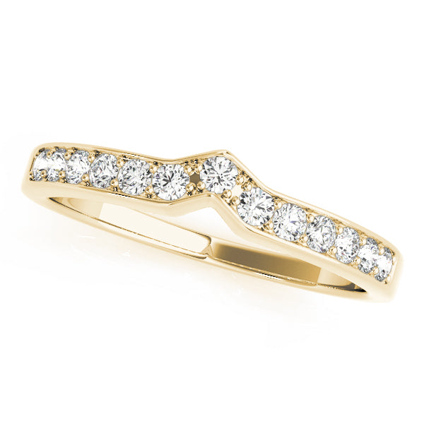 Curved Bands Half Eternity Ring in 10K/14K gold and platinum with certified lab-grown or natural diamonds