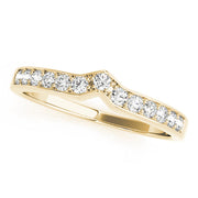 Curved Bands Half Eternity Ring in 10K/14K gold and platinum with certified lab-grown or natural diamonds