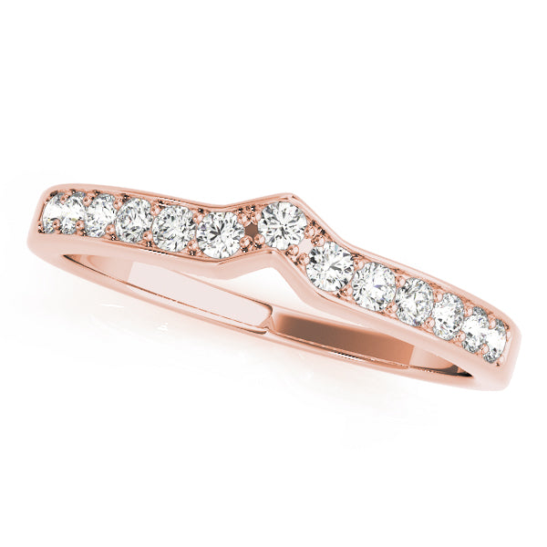 Curved Bands Half Eternity Ring in Gold & Platinum