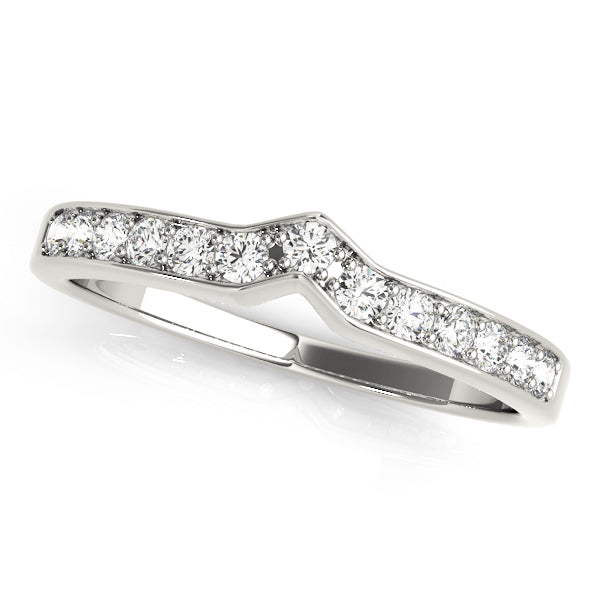 Curved Bands Half Eternity Ring in Gold & Platinum