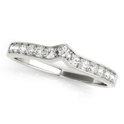Curved Bands Half Eternity Ring in Gold & Platinum