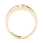 Curved Bands Half Eternity Ring in Gold & Platinum