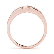 Curved Bands Half Eternity Ring in Gold & Platinum