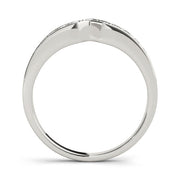 Curved Bands Half Eternity Ring in Gold & Platinum