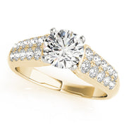 Signature Pave Round Diamond Engagement Ring in 10K/14K gold and platinum with certified lab-grown or natural diamonds