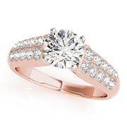 Signature Pave Round Diamond Engagement Ring in 10K/14K gold and platinum with certified lab-grown or natural diamonds
