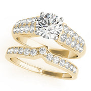 Signature Pave Round Diamond Engagement Ring in 10K/14K gold and platinum with certified lab-grown or natural diamonds