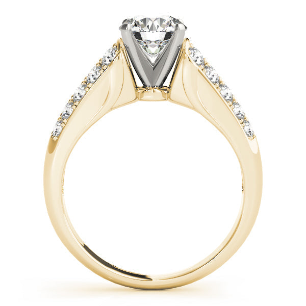 Signature Pave Round Diamond Engagement Ring in 10K/14K gold and platinum with certified lab-grown or natural diamonds