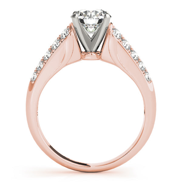 Signature Pave Round Diamond Engagement Ring in 10K/14K gold and platinum with certified lab-grown or natural diamonds