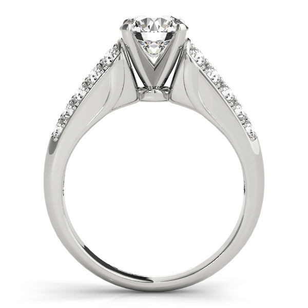 Signature Pave Round Diamond Engagement Ring in 10K/14K gold and platinum with certified lab-grown or natural diamonds