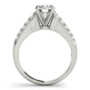 Signature Pave Round Diamond Engagement Ring in 10K/14K gold and platinum with certified lab-grown or natural diamonds