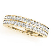 Double Row Prong Set Half Eternity Ring in 10K/14K gold and platinum with certified lab-grown or natural diamonds