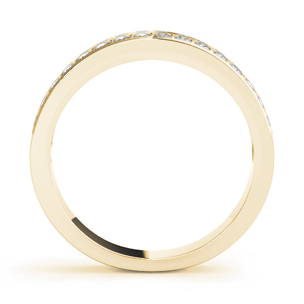 Double Row Prong Set Half Eternity Ring in Gold & Platinum