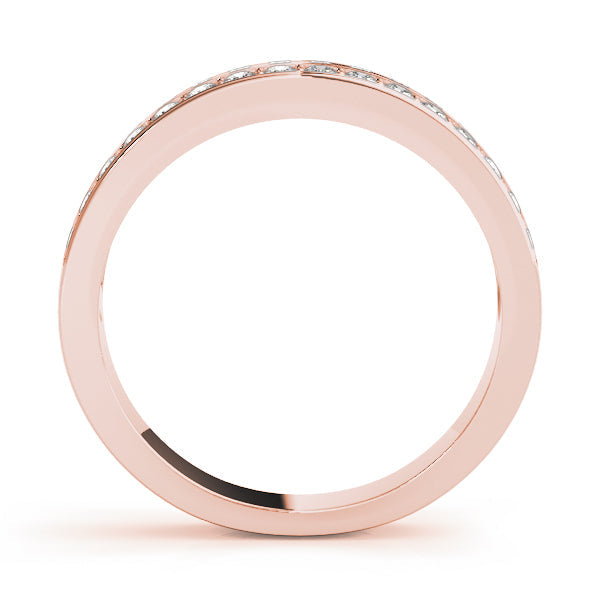 Double Row Prong Set Half Eternity Ring in Gold & Platinum