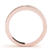 Double Row Prong Set Half Eternity Ring in Gold & Platinum