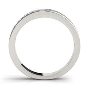 Double Row Prong Set Half Eternity Ring in Gold & Platinum
