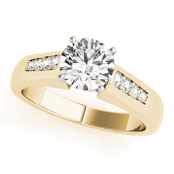 Channel-Set Round Diamond Engagement Ring in 10K/14K gold and platinum with certified lab-grown or natural diamonds