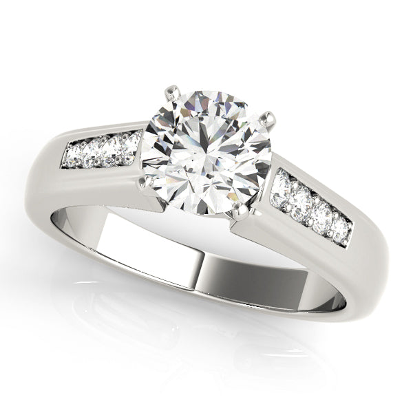 Channel-Set Round Diamond Engagement Ring in 10K/14K gold and platinum with certified lab-grown or natural diamonds