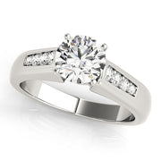 Channel-Set Round Diamond Engagement Ring in 10K/14K gold and platinum with certified lab-grown or natural diamonds