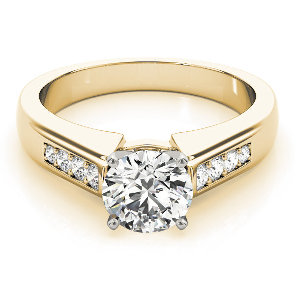 Channel-Set Round Diamond Engagement Ring in 10K/14K gold and platinum with certified lab-grown or natural diamonds