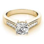 Channel-Set Round Diamond Engagement Ring in 10K/14K gold and platinum with certified lab-grown or natural diamonds