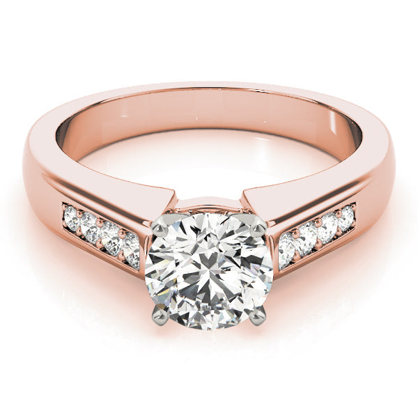 Channel-Set Round Diamond Engagement Ring in 10K/14K gold and platinum with certified lab-grown or natural diamonds