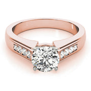 Channel-Set Round Diamond Engagement Ring in 10K/14K gold and platinum with certified lab-grown or natural diamonds