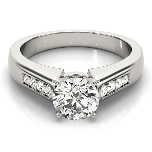 Channel-Set Round Diamond Engagement Ring in 10K/14K gold and platinum with certified lab-grown or natural diamonds