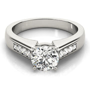 Channel-Set Round Diamond Engagement Ring in 10K/14K gold and platinum with certified lab-grown or natural diamonds