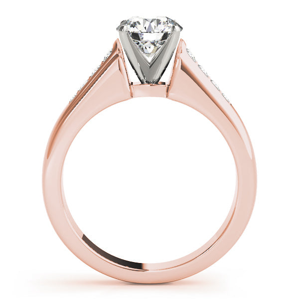 Channel-Set Round Diamond Engagement Ring in 10K/14K gold and platinum with certified lab-grown or natural diamonds