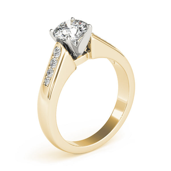 Channel-Set Round Diamond Engagement Ring in 10K/14K gold and platinum with certified lab-grown or natural diamonds