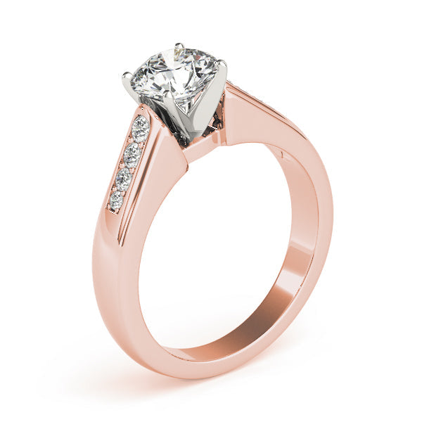 Channel-Set Round Diamond Engagement Ring in 10K/14K gold and platinum with certified lab-grown or natural diamonds
